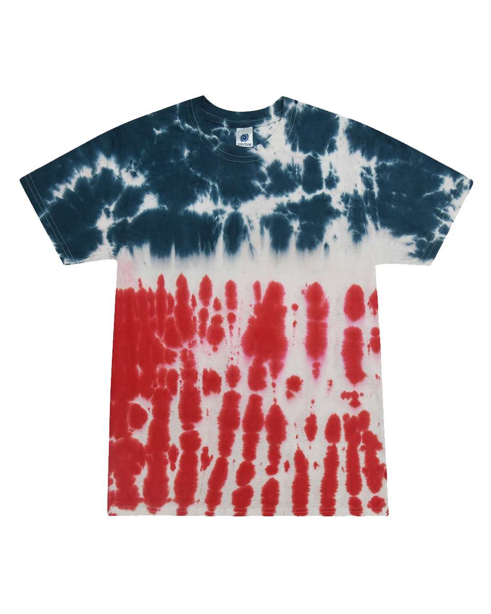 Red White And Blue Tie-Dyed short Sleeve T-shirt