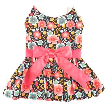 Blooming Blue and Peach Floral harness dress