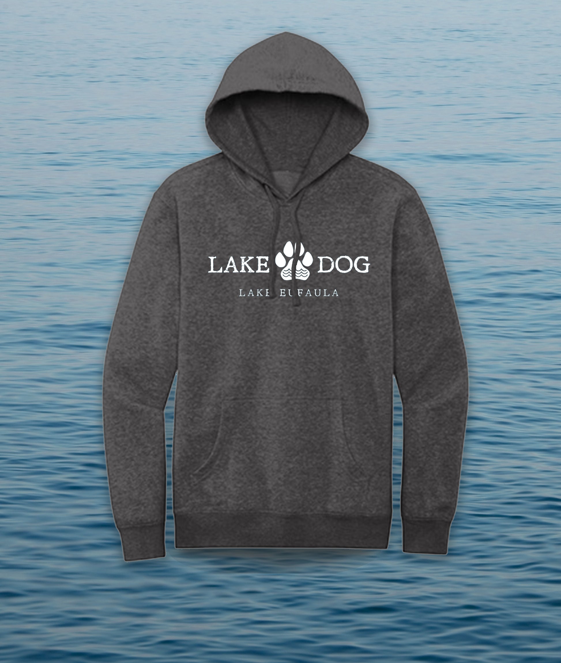 Lake Dog Hoodie, Heathered Charcoal