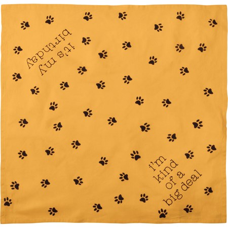Yellow "It's my Birthday" dog Bandana