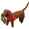 Dog with a wreath or dog with lights