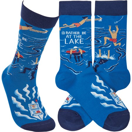 I's rather be at the lake socks