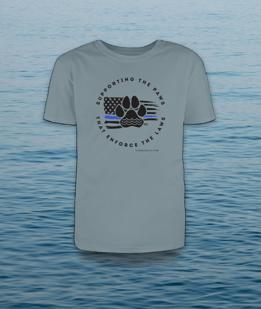 Supporting the Paws that enforce the Laws t shirt (comfort colors)