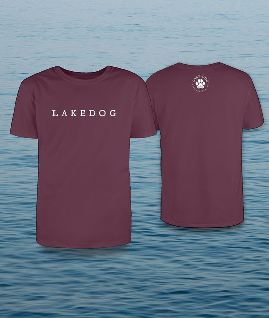 Simple Lake Dog Shirt, berry red - Lake Dog and their people