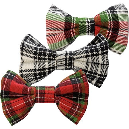 Christmas plaid bow tie set